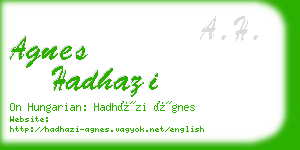 agnes hadhazi business card